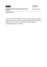 Выступление Постоянного представителя Республики Беларусь при ОБСЕ А.Сычёва - В ответ на заявления ЕС, США и Канады