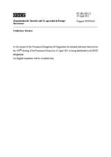 Выступление Постоянного Представителя Кыргызской Республики при ОБСЕ Л.Иманалиевой