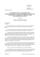 Statement by the Delegation of Belarus on the bombing on the Minsk underground on 11 April 2011