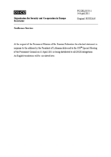 Выступление Постоянного представителя Российской Федерации А.С.Азимова - В ответ на выступление Президента Литвы Д.Грибаускайте