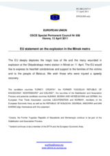 Statement by the Hungarian Presidency of the Council of the European Union on the bombing on the Minsk underground on 11 April 2011