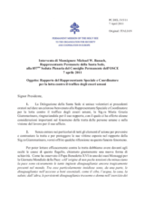 Intervento di Monsignore Michael W. Banach, Rappresentante Permanete della Santa Sede - Rapporto del Rappresentante Speciale e Coordinatore per la lotta contro il traffico degli esseri umani