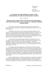 Statement by the Hungarian Presidency of the Council of the European Union in response to the report by the Special Representative and Co-ordinator for Combating Trafficking in Human Beings, Dr. Maria Grazia Giammarinaro