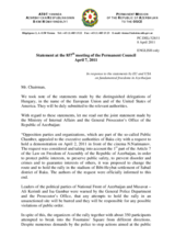 Statement by the Delegation of Azerbaijan in response to the statements by the Hungarian Presidency of the Council of the European Union and by the Delegation of the United States on the fundamental freedoms in Azerbaijan