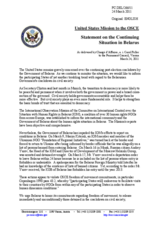 Statement by the Delegation of the United States on the situation in Belarus