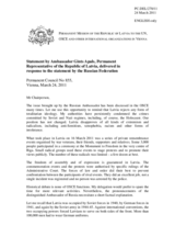 Statement by the Delegation of Latvia in response to the statement by the Delegation of the Russian Federation on the commemorative events held in Riga on 16 March 2011