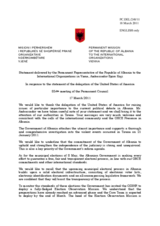 Statement by the Delegation of Albania in response to the statement of the Delegation of the United States