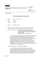 Journal der 874. Plenarsitzung des Ständigen Rates 