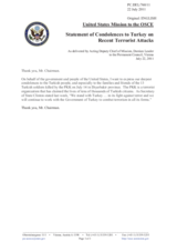Statement by the Delegation of the United States on the recent terrorist attack in Turkey