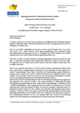 Opening Remarks by Ambassador Renatas Norkus, Chairperson of the Permanent Council