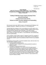 Building EU Mediation Support Capacity, Johannes Schachinger, European External Action Service
