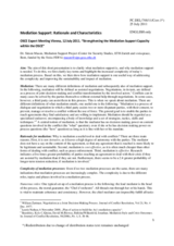 Mediation Support: Rationale and Characteristics, Dr. Simon Mason, Mediation Support Project