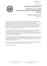 Statement by the Delegation of the United States on the Decision on the Agenda for the 2011 Human Dimension Implementation Meeting