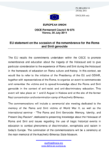 Statement by the Polish Presidency of the Council of the European Union on the commemoration of the genocide of Roma and Sinti in August 1944