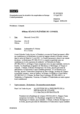 Journal de la séance spéciale du Conseil permanent (858ème séance plénière)