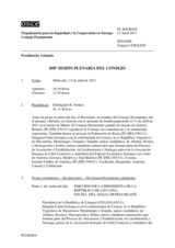 Diario de la Sesión extraordinaria del Consejo Permanente (858ª Sesión plenaria) 