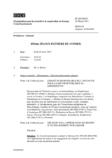 Journal de la 855ème séance plénière du Conseil