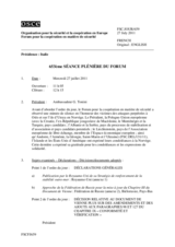 Journal de la 653ème séance plénière du Forum