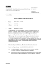 Journal der 653. Plenarsitzung des Forums