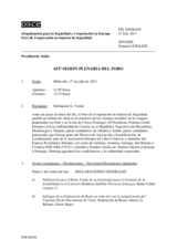 Diario de la 653ª Sesión plenaria del Foro de Cooperación en materia de Seguridad  