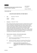 Journal of the 653rd Plenary Meeting of the Forum for Security Co-operation