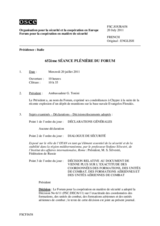Journal de la 652ème séance plénière du Forum