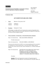 Diario de la 652ª Sesión plenaria del Foro de Cooperación en materia de 