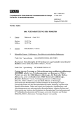 Journal der 646. Plenarsitzung des Forums