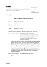 Journal der 644. Plenarsitzung des Forums