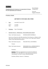 Giornale della 640a Seduta plenaria del Foro di cooperazione per la sicurezza