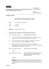 Giornale della 629a Seduta plenaria del Foro di cooperazione per la sicurezza