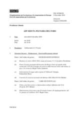 Giornale della 630a Seduta plenaria del Foro di cooperazione per la sicurezza