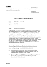 Journal der 633. Plenarsitzung des Forums