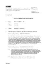 Journal der 635. Plenarsitzung des Forums