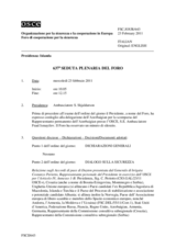 Giornale della 637a Seduta plenaria del Foro di cooperazione per la sicurezza