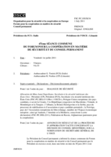 Journal de la 47ème séance commune du Forum pour la coopération en matière de sécurité et du Conseil permanent