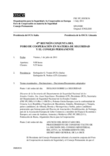 Diario de la 47ª Reunión conjunta del Foro de Cooperación en materia de Seguridad y del Consejo Permanente 