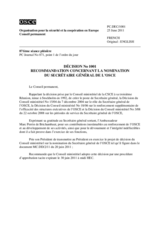 Décision No. 1001 du Conseil permanent