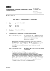 Giornale della 850a Seduta plenaria del Consiglio permanente