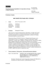 Diario de la 848ª Sesión plenaria del Consejo Permanente 