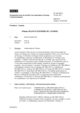 Journal de la 876ème séance plénière du Conseil
