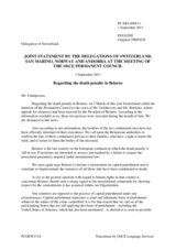 Statement by the Delegation of Switzerland, also on behalf of San Marino, Norway and Andorra, on the death penalty in Belarus