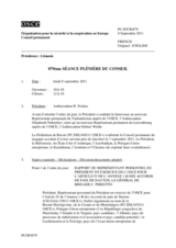 Journal de la 879ème séance plénière du Conseil