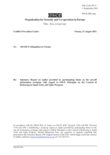 Summary Report on replies provided by participating States on the one-off information exchange with regard to OSCE Principles on the Control of Brokering in Small Arms and Light Weapons