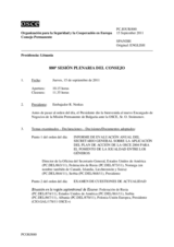 Diario de la 880ª Sesión plenaria del Consejo Permanente 