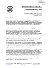 Statement by the Delegation of the United States on the situation in northern Kosovo
