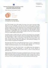 Statement by the Delegation of Slovenia on the Conference of the Bled Strategic Forum entitled The Power of the Future, held in Bled, Slovenia, on 9 and 10 September 2011