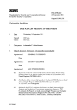 Journal of the 656th Plenary Meeting of the Forum for Security Co-operation