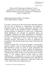 Opening Statement by the Italian Chairmanship of the Forum for Security Co-operation, 11 May 2011
