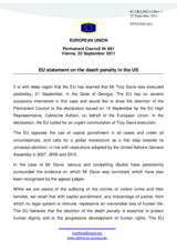 Statement by the Polish Presidency of the Council of the European Union on the death penalty in the United States of America